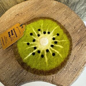 Felt Kiwi Coaster Mug Rug Home Decor Gift for Boho NEW FAST SHIP